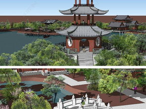 精品蘇州園林風(fēng)格中式公園su模型設(shè)計模型下載